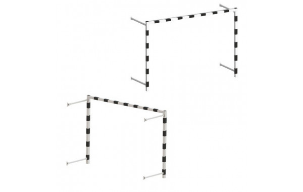 Ворота для гандбола\мини-футбола 300х200х100см стальные складные пристенные (пара) Dinamika ZSO-002837 600_380