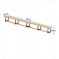 Скамейка гимнастическая 4000мм (щит.сосна) ножки метал Dinamika