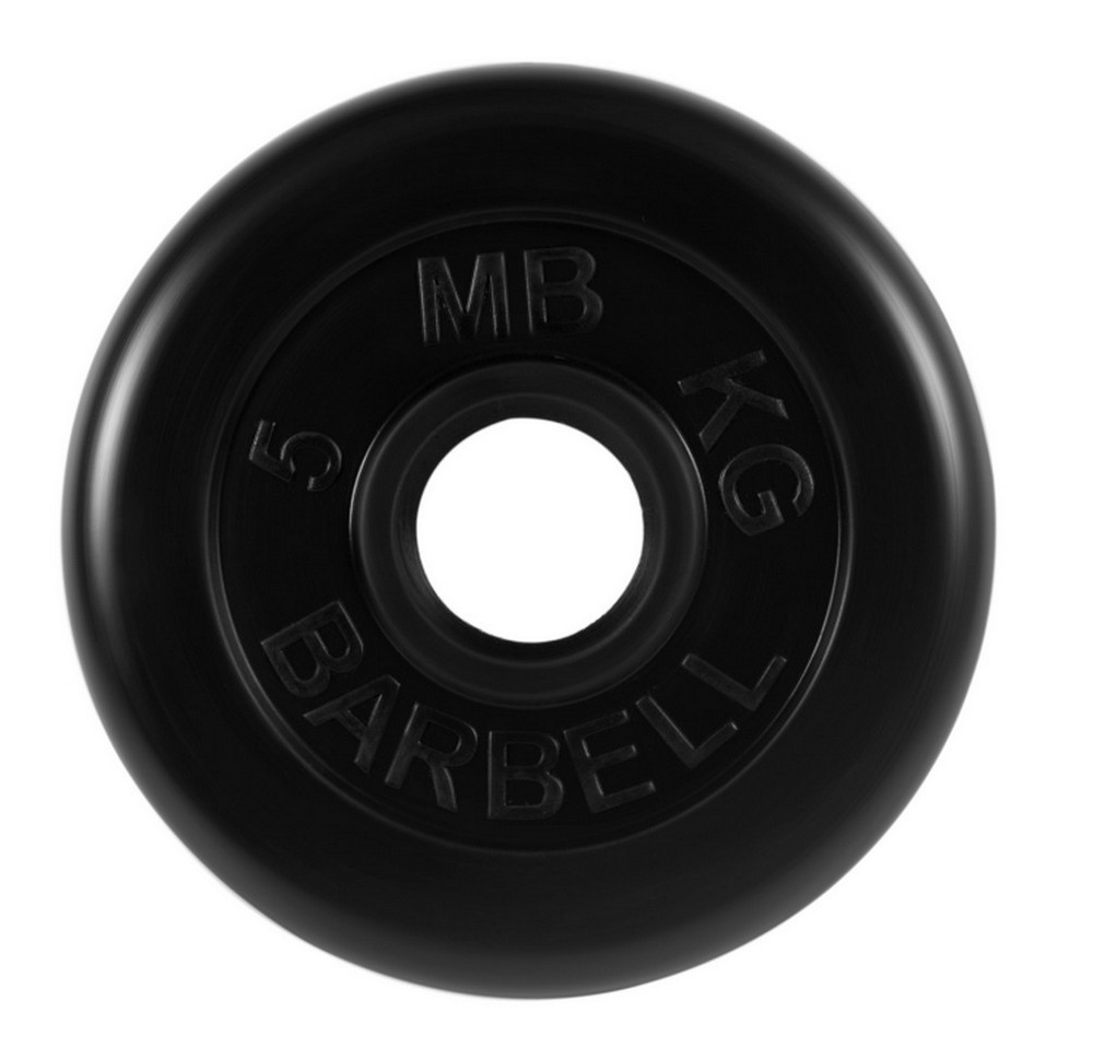 Диск обрезиненный d51мм MB Barbell MB-PltB51-5 5кг черный 1000_970