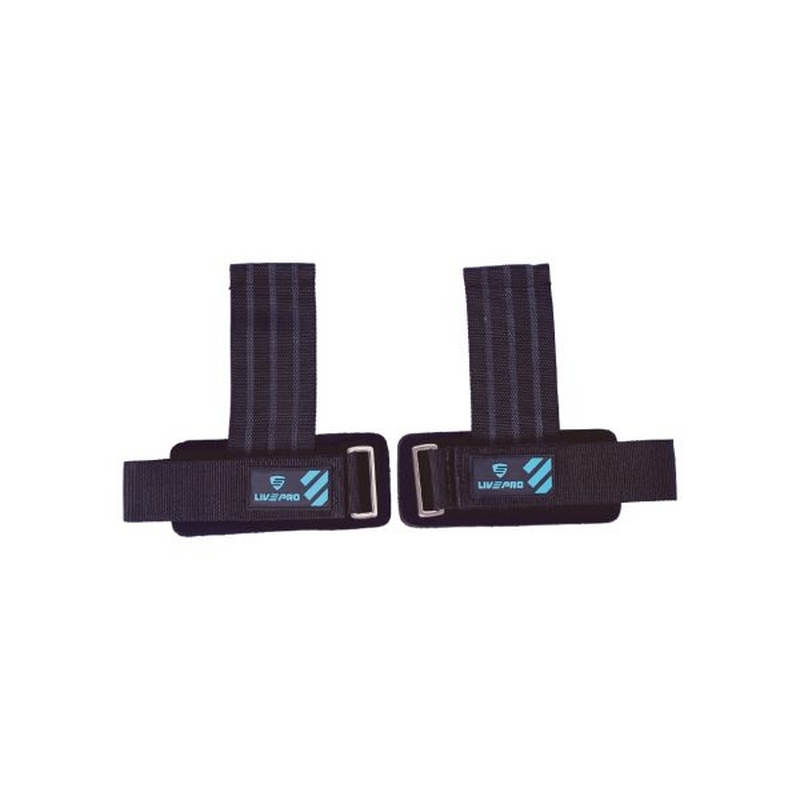 Накладки для хвата Live Pro Power Strap, пара LP8704 черный\синий 800_800